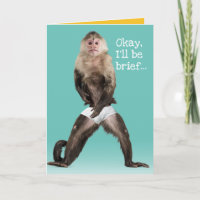 Funny Monkey die Witte Briefs Birthday draagt