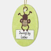 Funny Monkey door Hanger Keramisch Ornament (Links)