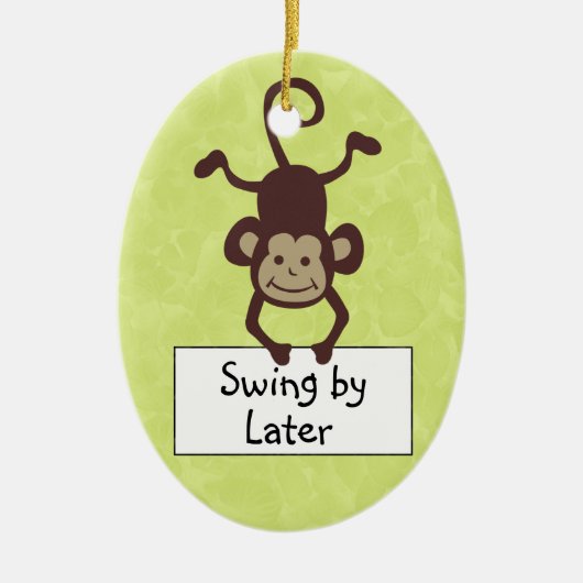 Funny Monkey door Hanger Keramisch Ornament (Voorkant)