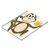 Funny Monkey Drink Beer Cartoon Notitieboek (Linkerzijde)