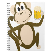Funny Monkey Drink Beer Cartoon