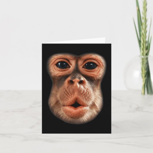 Funny Monkey Face Breath Mannen Boy Kind Halloween Kaart (Voorkant)