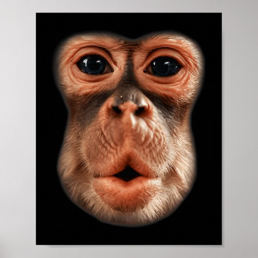 Funny Monkey Face Breath Mannen Boy Kind Halloween Poster (Voorkant)