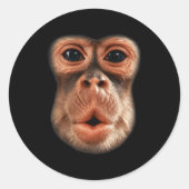 Funny Monkey Face Breath Mannen Boy Kind Halloween Ronde Sticker (Voorkant)