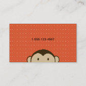 Funny Monkey Face | Cute Cartoon Visitekaartje (Achterkant)