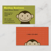 Funny Monkey Face | Cute Cartoon Visitekaartje (Voorkant / Achterkant)