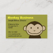 Funny Monkey Face | Cute Cartoon Visitekaartje (Voorkant)