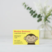 Funny Monkey Face | Cute Cartoon Visitekaartje (Staand voorkant)