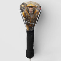 Funny Monkey Fietsen Golf Head Hoesje