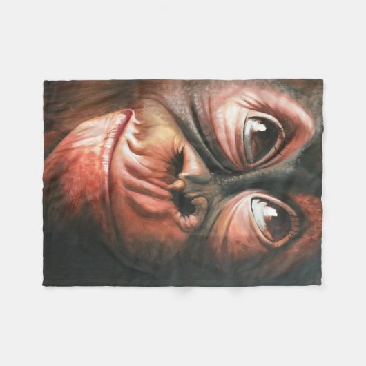 Funny monkey fleece deken (Voorkant (Horizontaal))