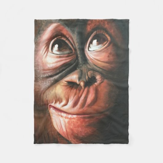 Funny monkey fleece deken (Voorkant)