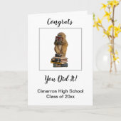 Funny Monkey FND Boek Afstuderen Gefeliciteerd je Kaart (Gele Bloem)