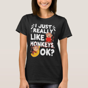 Funny Monkey Gift... ik hou echt van apen T-shirt