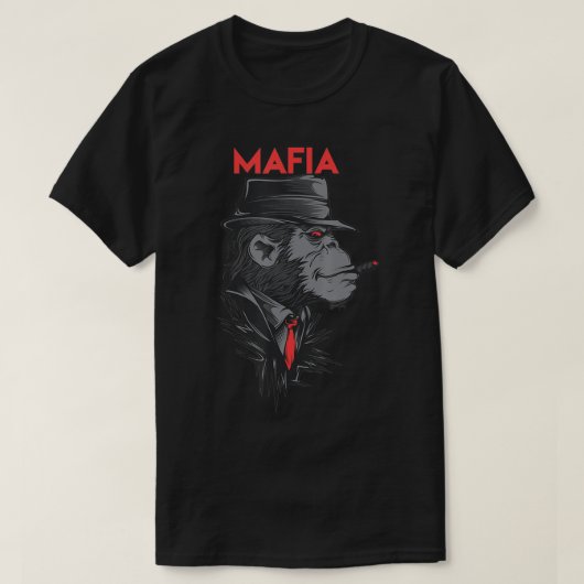 Funny Monkey Gorilla Mafia T-shirt (Design voorkant)