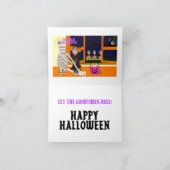 Funny Monkey Halloween Folded Greeting Card Kaart (Binnen)
