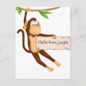 Funny monkey holding Jouw tekst Briefkaart (Voorkant)