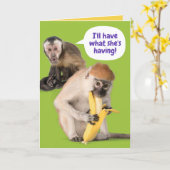 Funny Monkey, ik heb wat ze heeft. Kaart (Gele Bloem)