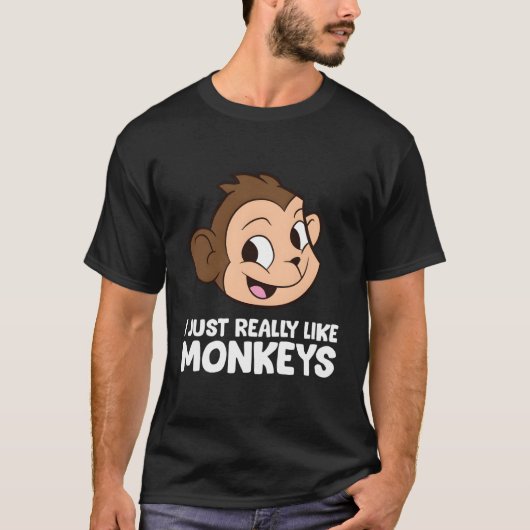Funny Monkey, ik hou van apen T-shirt (Voorkant)