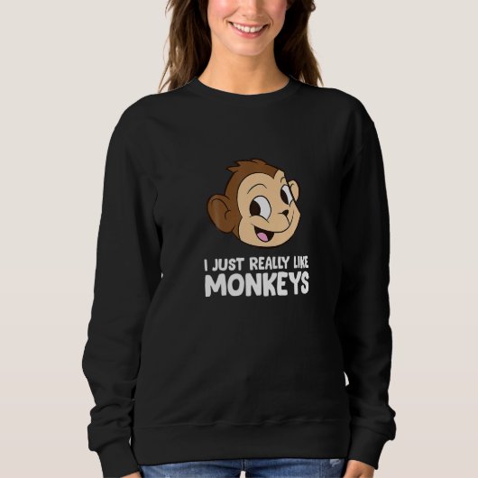 Funny Monkey, ik hou van apen Trui (Voorkant)