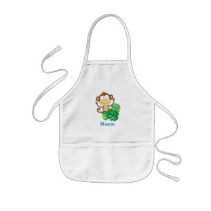 Funny Monkey in het Oerwoud Boy Apron Kinder Schort