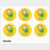 Funny Monkey in het Oerwoud Gepersonaliseerde Stic Ronde Sticker (Vel)