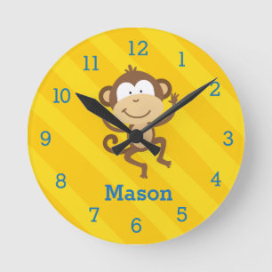 Funny Monkey in het Oerwoud Persoonlijke wandklok