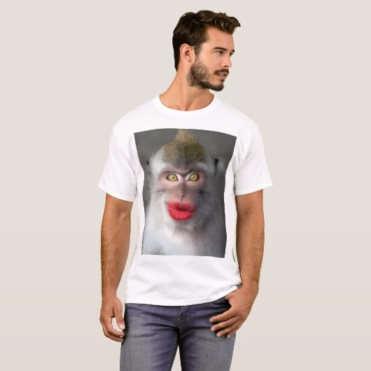 funny monkey lips t-shirt (Voorkant volledig)