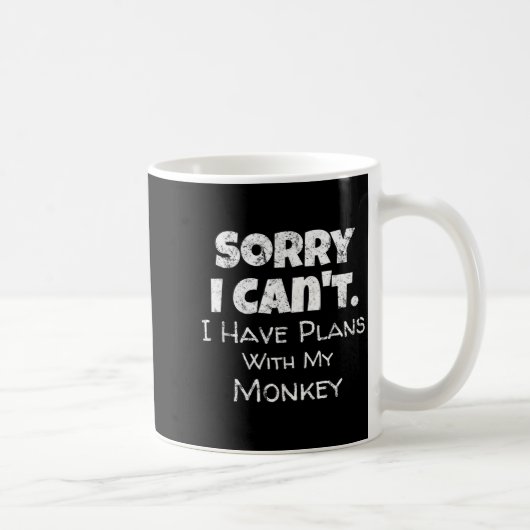 Funny Monkey Lover Quote Design - Plans With My Mo Koffiemok (Rechts)