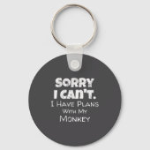 Funny Monkey Lover Quote Design - Plans With My Mo Sleutelhanger (Voorkant)