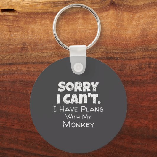 Funny Monkey Lover Quote Design - Plans With My Mo Sleutelhanger (Voorkant)