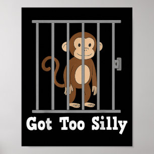 Funny Monkey Meme Kreeg Te Gekke Humor Mannen Vrou Poster