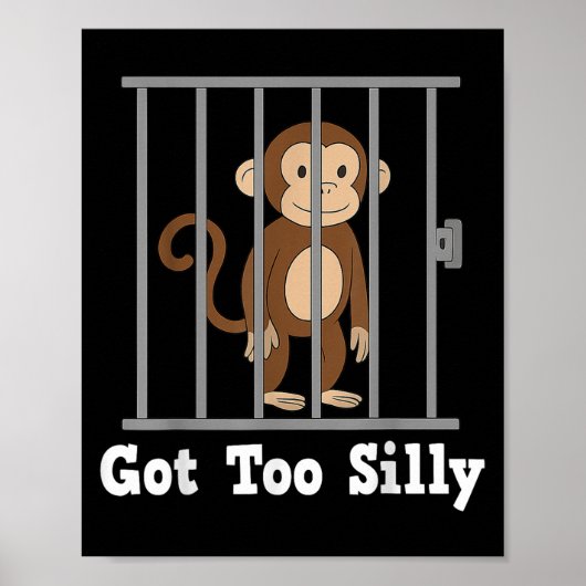 Funny Monkey Meme Kreeg Te Gekke Humor Mannen Vrou Poster (Voorkant)