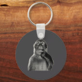 Funny Monkey Meme With Retro Odore Humor Art Style Sleutelhanger (Voorkant)