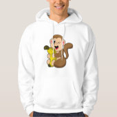 Funny Monkey met Banana Hoodie (Voorkant)