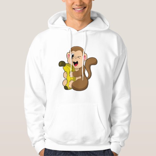 Funny Monkey met Banana Hoodie (Voorkant)