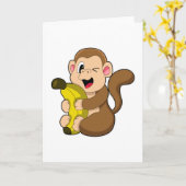 Funny Monkey met Banana Kaart (Gele Bloem)