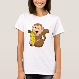 Funny Monkey met Banana T-shirt