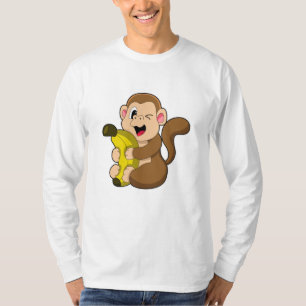 Funny Monkey met Banana T-shirt
