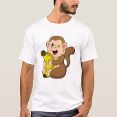 Funny Monkey met Banana T-shirt (Voorkant)