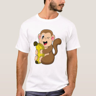 Funny Monkey met Banana T-shirt