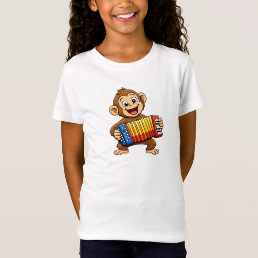 Funny Monkey Music Design T-shirt (Voorkant)