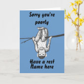 Funny Monkey opknoping uit Get Well Kaart aanpasse (Gele Bloem)