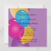 Funny Monkey Paars Birthday Party Kaart (Achterkant)