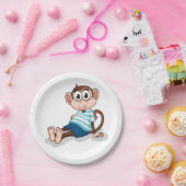 Funny Monkey Papieren Bordje (Feest)