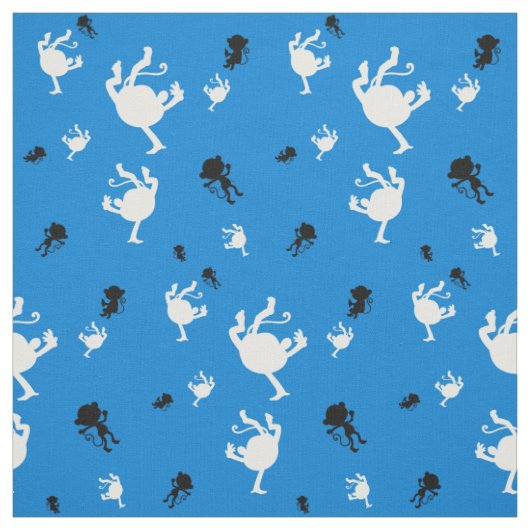 Funny Monkey Pattern Fabric – Speelse Oerwoud-Them Stof (Swatch)