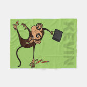 FUNNY MONKEY PERSONALISEERD FLEECE BLANKET (Voorkant (Horizontaal))