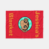 FUNNY MONKEY PERSONALISEERD FLEECE BLANKET DEKEN (Voorkant (Horizontaal))