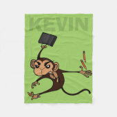 FUNNY MONKEY PERSONALISEERD FLEECE BLANKET DEKEN (Voorkant)