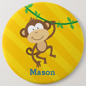Funny Monkey Personalized Button (Voorkant)