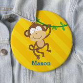 Funny Monkey Personalized Button (In situ)